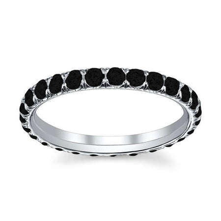 Black Diamond U-Pave Eternity Ring Gemstone Eternity Rings deBebians 