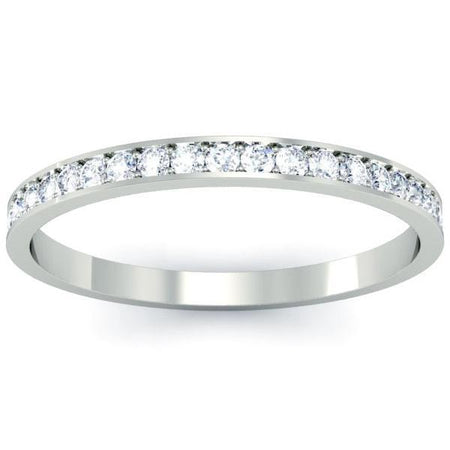 Single Row Pave Set Diamond Eternity Band - 0.50 carat - SI Clarity Diamond Eternity Rings deBebians 