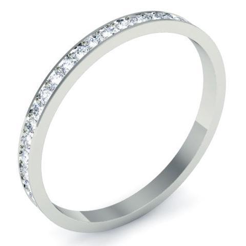 Single Row Pave Set Diamond Eternity Band - 0.50 carat - SI Clarity Diamond Eternity Rings deBebians 