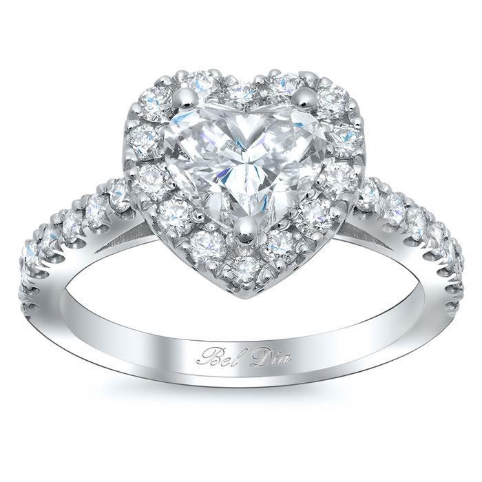 Heart Shaped Halo Diamond Engagement Ring Halo Engagement Rings deBebians 