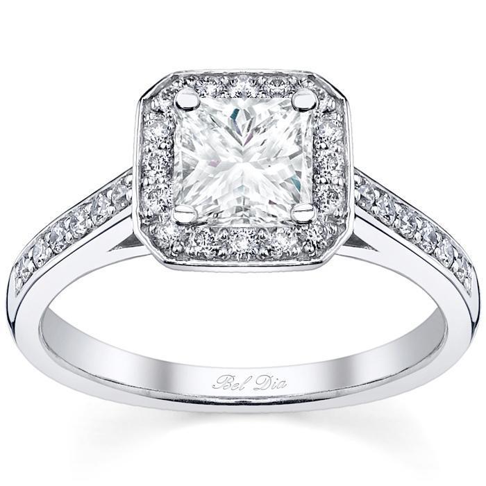 Princess Cut Halo Ring Setting Halo Engagement Rings deBebians 