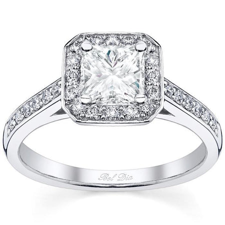 Princess Cut Halo Ring Setting Halo Engagement Rings deBebians 