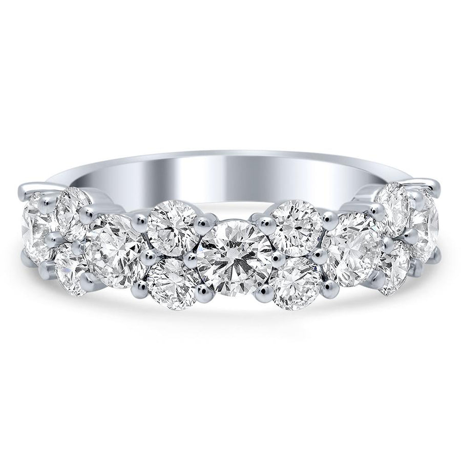 Round Diamond Half Eternity Garland Wedding Ring Diamond Wedding Rings deBebians 