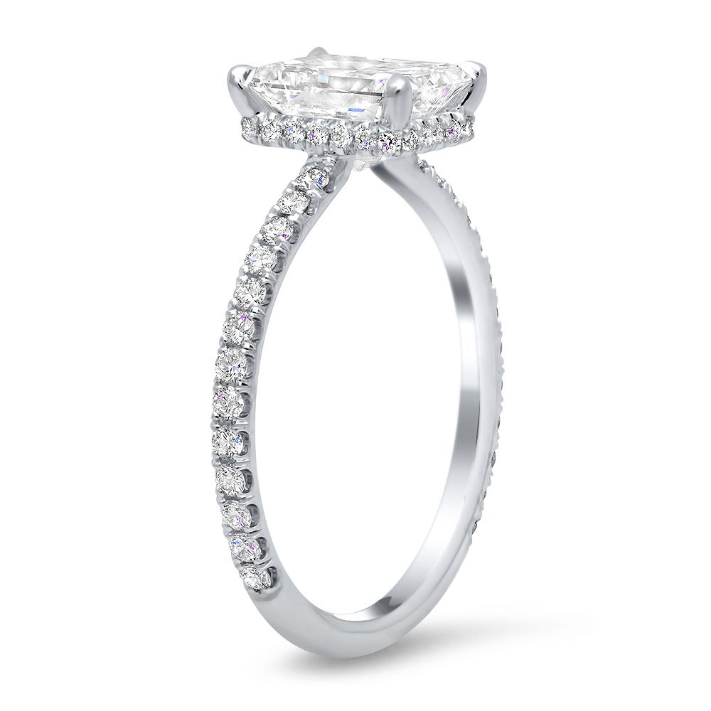 Pave Hidden Basket Diamond Accented Delicate Engagement Ring Diamond Accented Engagement Rings deBebians 