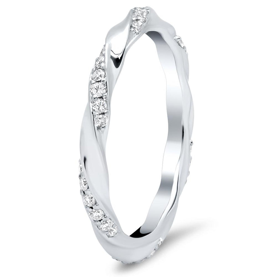 Twist Pave Eternity Wedding Ring Diamond Wedding Rings deBebians 