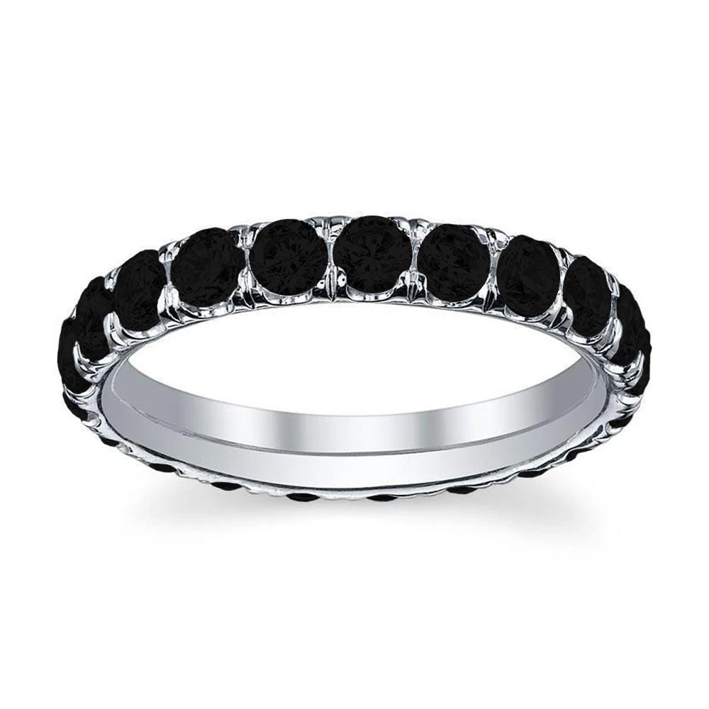 U-Pave Eternity Band with Black Diamond Gemstone Eternity Rings deBebians 