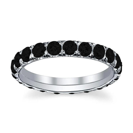 U-Pave Eternity Band with Black Diamond Gemstone Eternity Rings deBebians 