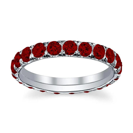 U-Pave Set Ruby Eternity Band Gemstone Eternity Rings deBebians 