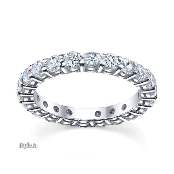 3mm Moissanite Forever One Round Eternity Ring Moissanite Wedding Rings deBebians 