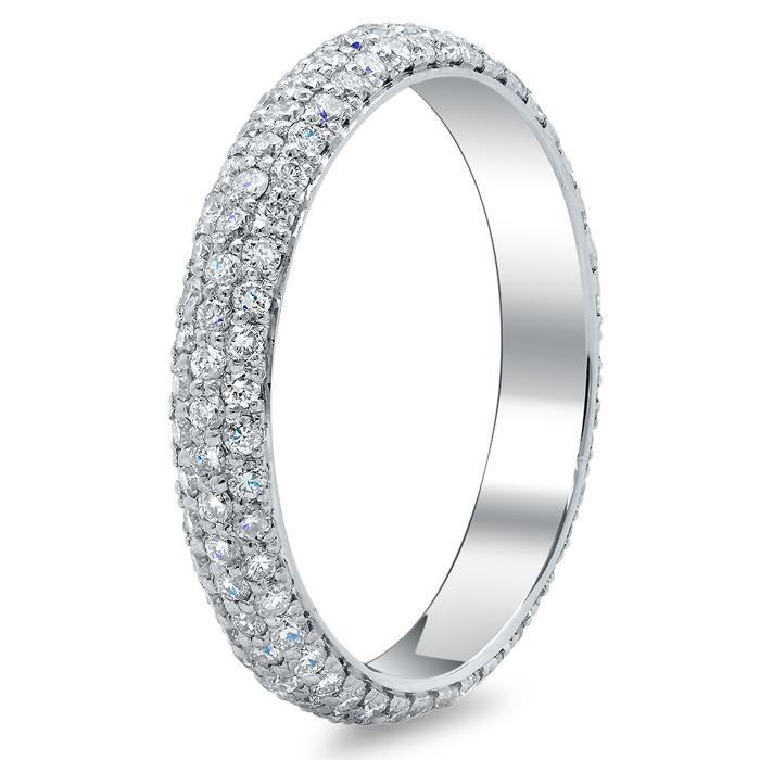 Three Row Pave Set Diamond Eternity Band - 0.60 carat - SI Clarity Diamond Eternity Rings deBebians 