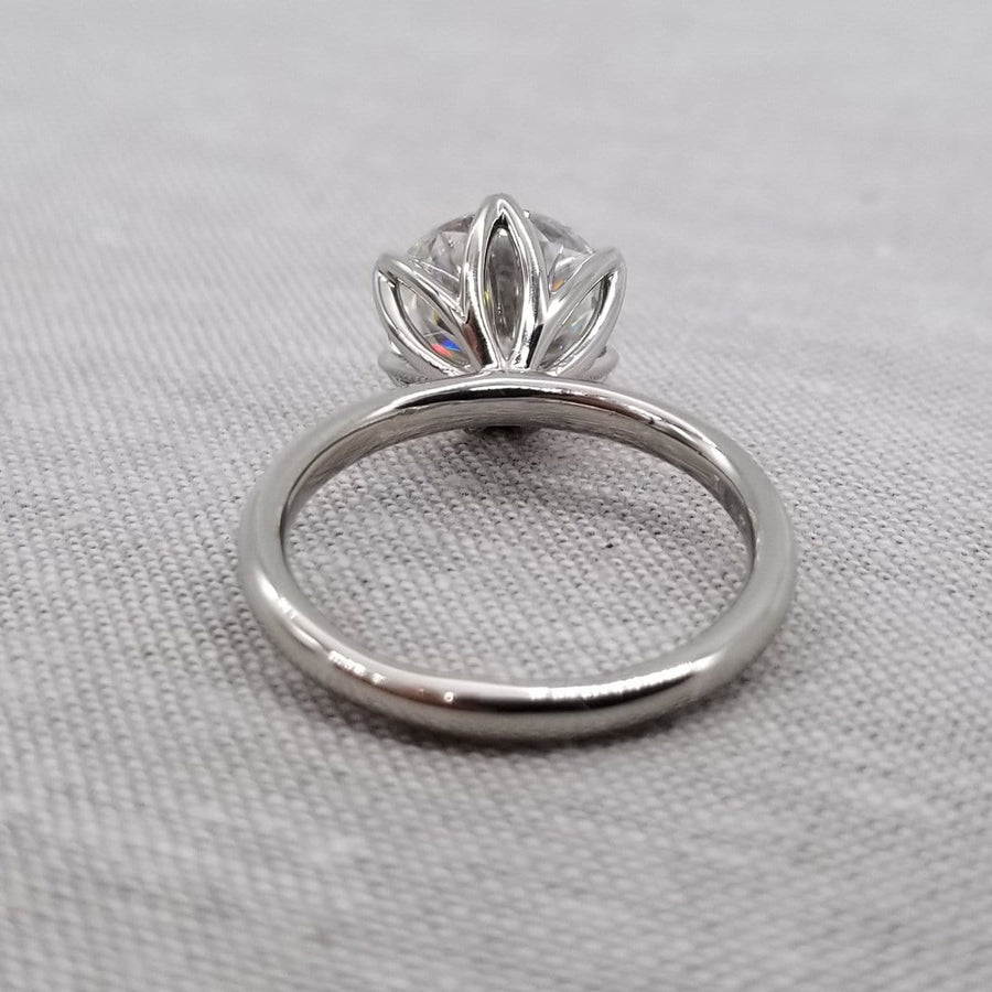 Tulip Solitaire Engagement Ring Setting Solitaire Engagement Rings deBebians 14k White Gold With Pave Basket (+$475) 