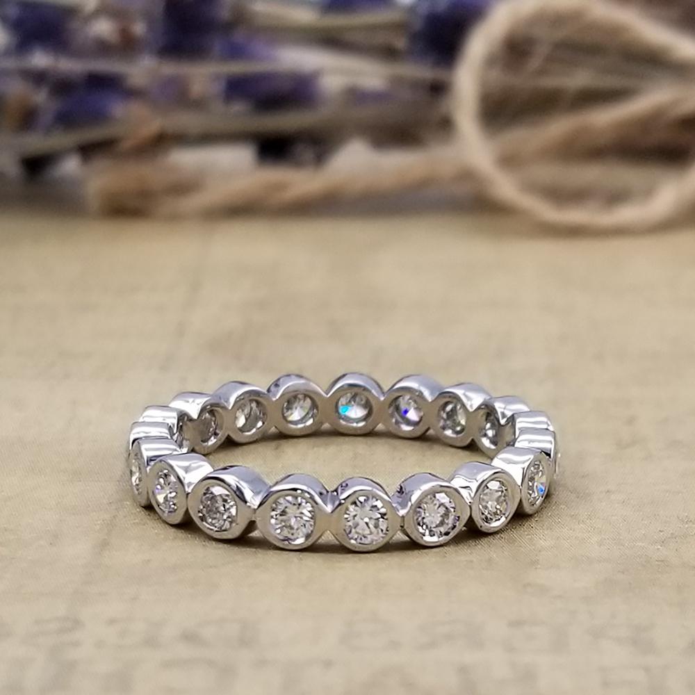 Bezel Set Diamond Eternity Wedding Band deBebians