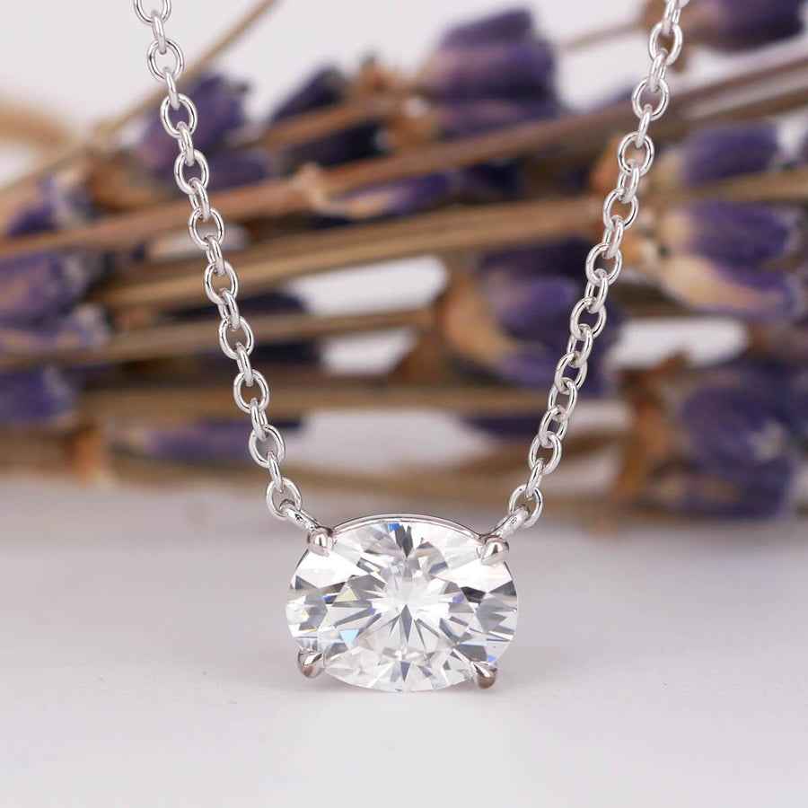 Forever One Oval Moissanite Necklace for Women