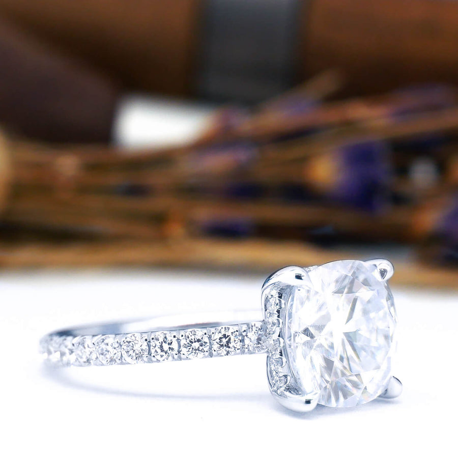 Diamond Under Halo Engagement Ring