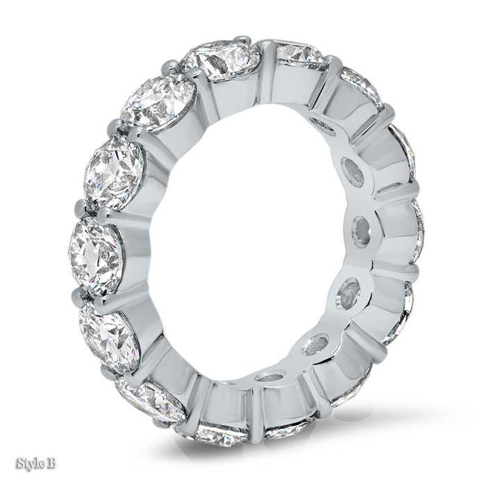 4.5mm Forever One Moissanite Round Eternity Ring Moissanite Wedding Rings deBebians 