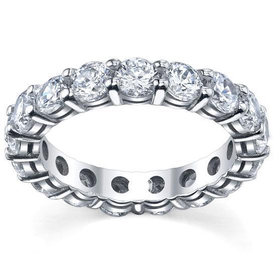 4.00 cttw Round Shared Prong Diamond Eternity Band Diamond Eternity Rings deBebians 