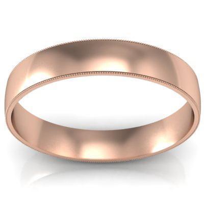 4mm Milgrain Wedding Band in 14k Plain Wedding Rings deBebians 