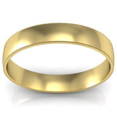 4mm Milgrain Wedding Band in 14k Plain Wedding Rings deBebians 