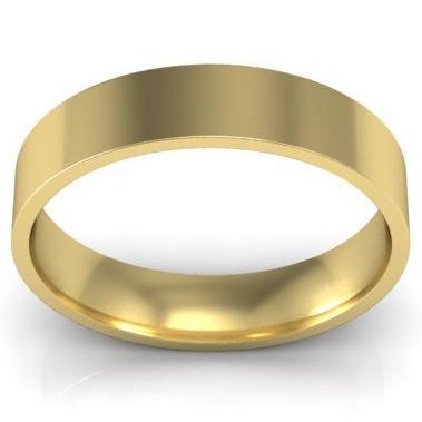 4mm Flat Wedding Band in 18k Plain Wedding Rings deBebians 