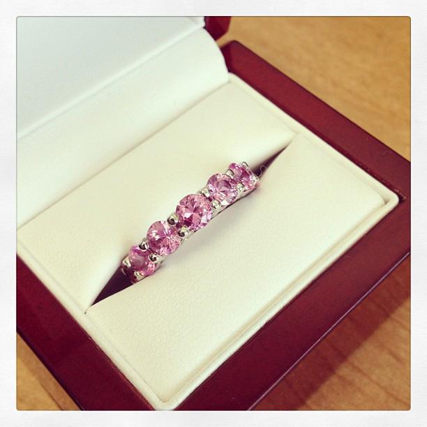 5.00 cttw Pink Sapphire Eternity Ring Gemstone Eternity Rings deBebians 