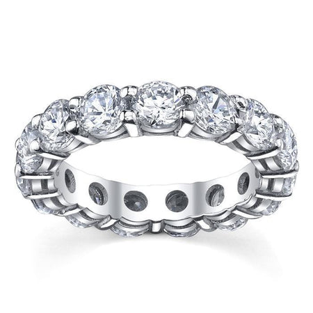 Round Shared Prong Diamond Eternity Band - 5.00 carat - I1 Clarity Diamond Eternity Rings deBebians 