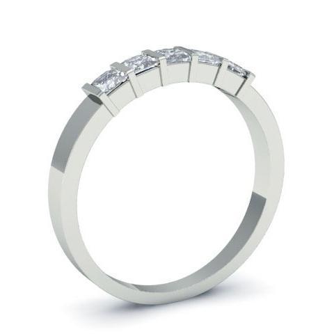 Bar Set Diamond Ring | 5 Diamond Princess Cut Bar Setting Ring – deBebians