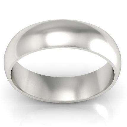 Domed Wedding Band in 18k 6mm Plain Wedding Rings deBebians 