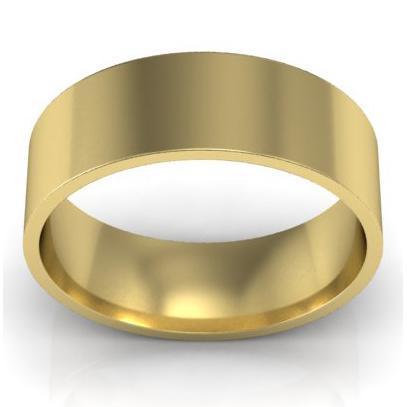 6mm Flat Wedding Ring in 14k Plain Wedding Rings deBebians 