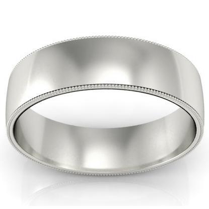 6mm Platinum Wedding Ring Milgrain Platinum Wedding Rings deBebians 