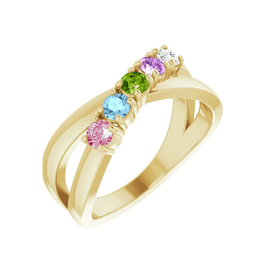 14kt Gold Five Birthstone Mother's Ring