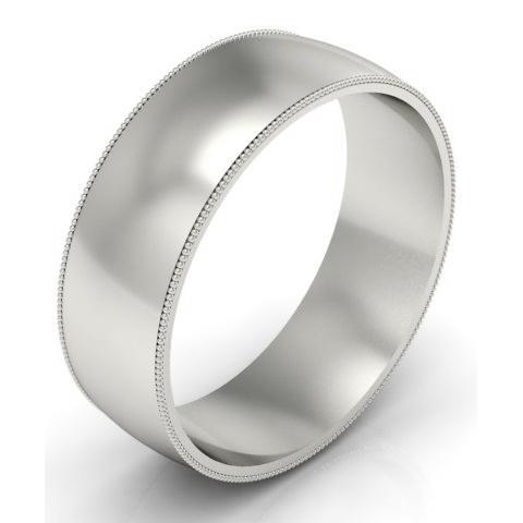 7mm Platinum Wedding Band Milgrain Platinum Wedding Rings deBebians 