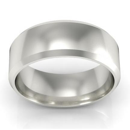 Platinum Wedding Band Beveled 7mm Platinum Wedding Rings deBebians 