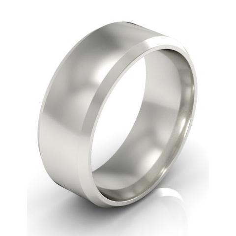 Platinum Wedding Band Beveled 7mm Platinum Wedding Rings deBebians 