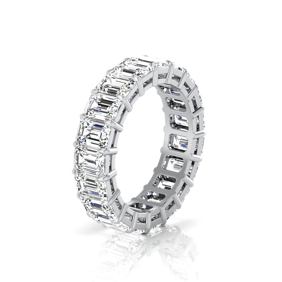 Emerald Cut Lab Grown Diamond Eternity Ring - 6.65cttw