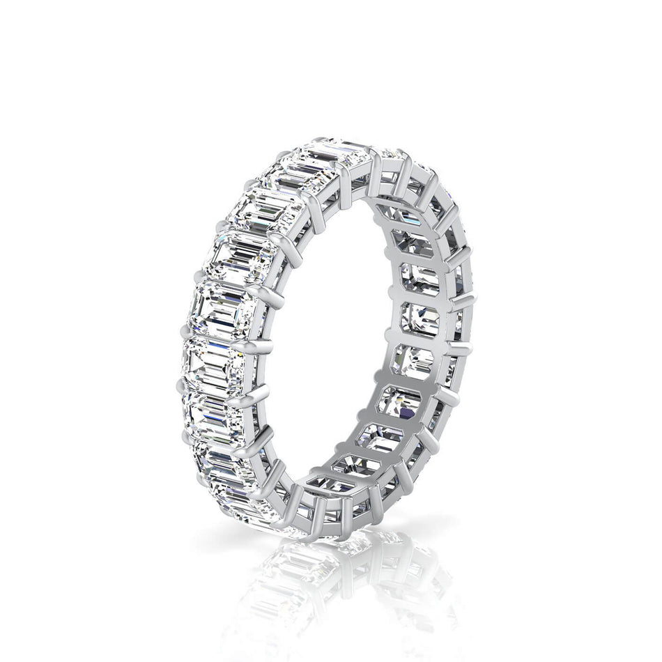 Emerald Cut Lab Grown Diamond Eternity Band - 4.40cttw