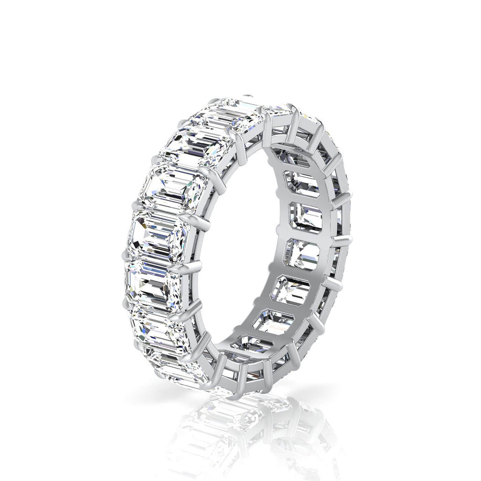 Emerald Cut Lab Grown Diamond Eternity Band - 7.20cttw