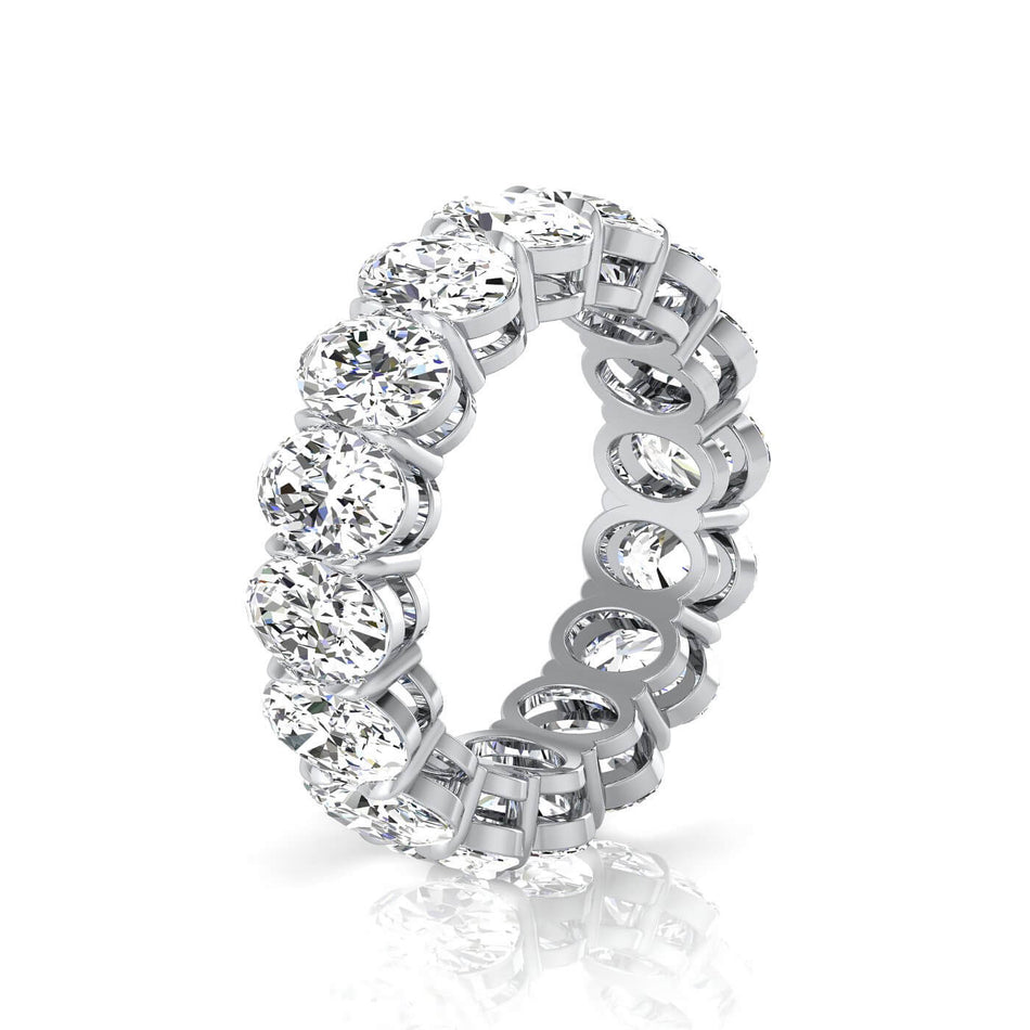 Oval Lab Grown Diamond Eternity Band - 6.40cttw