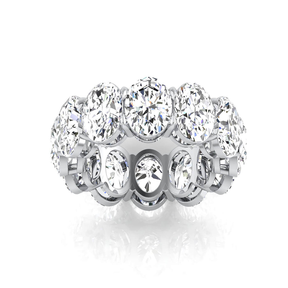 Oval Lab Grown Diamond Eternity Ring - 12.00cttw