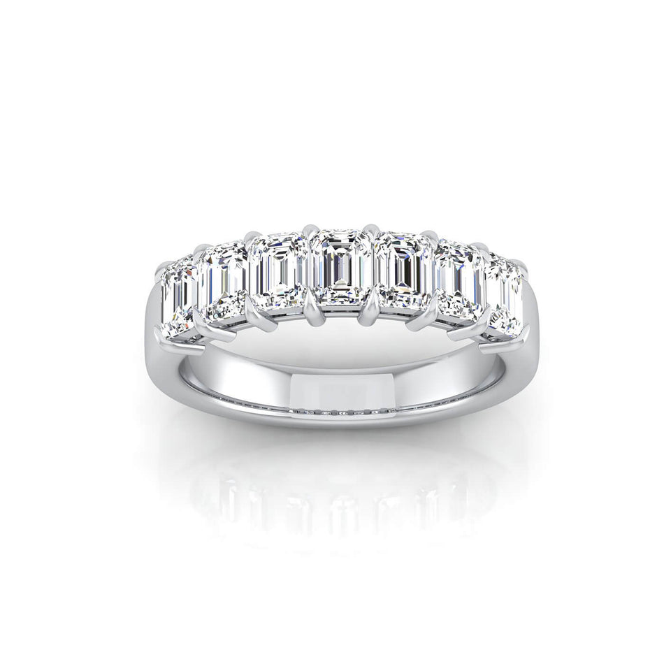 Emerald Cut Lab Grown Diamond Seven Stone Ring - 1.75cttw