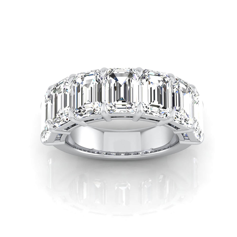 Emerald Cut Lab Grown Diamond Seven Stone Ring - 7.00cttw