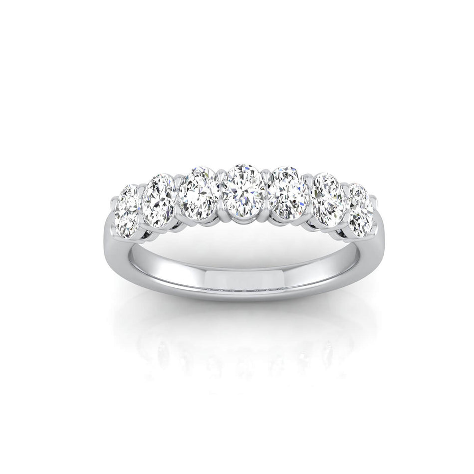 Oval Lab Grown Diamond Seven Stone Band - 1.05cttw