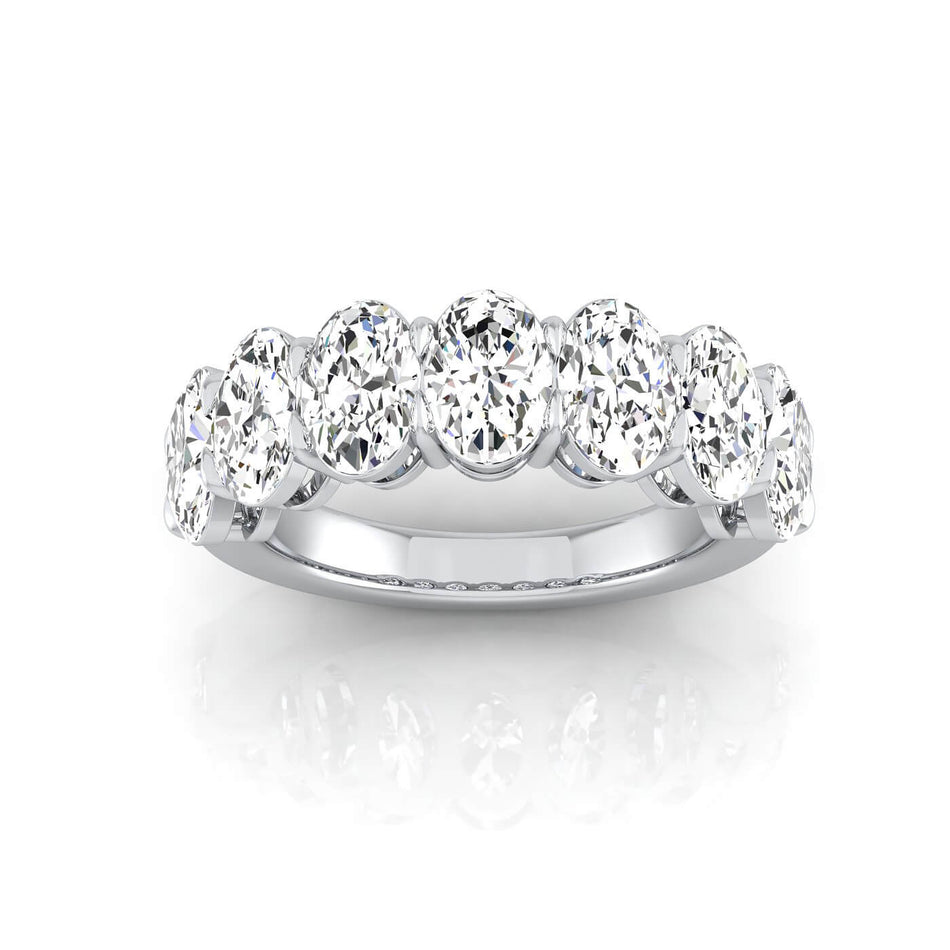 Oval Lab Grown Diamond Seven Stone Band - 3.50cttw