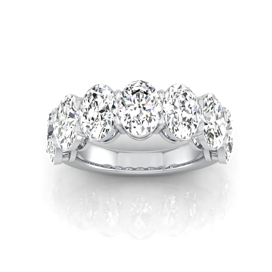 Oval Lab Grown Diamond Seven Stone Ring - 5.25cttw