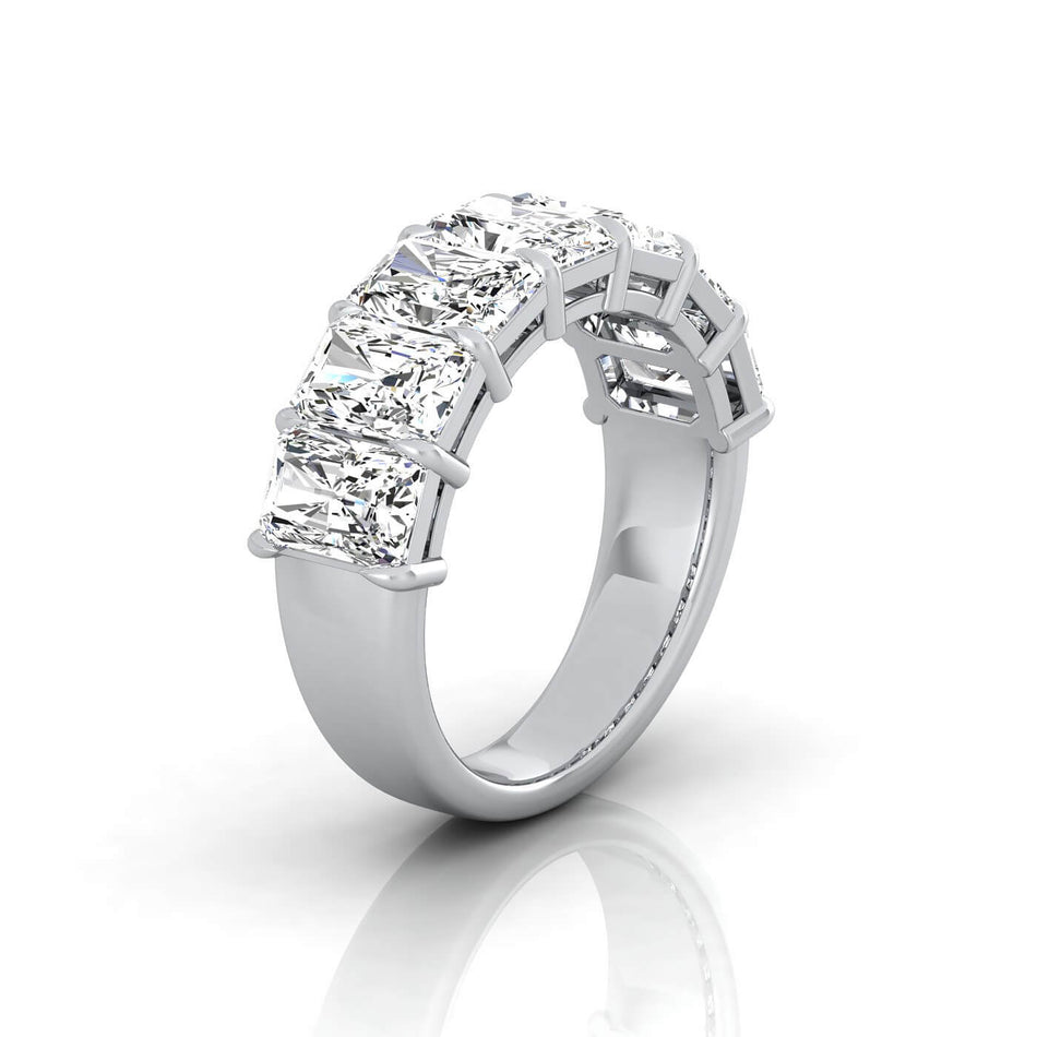 Radiant Cut Lab Grown Diamond Seven Stone Ring - 3.92cttw