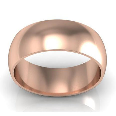 Domed Wedding Ring in 14kt 8mm Plain Wedding Rings deBebians 