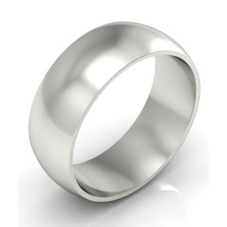 Domed Wedding Ring in 14kt 8mm Plain Wedding Rings deBebians 