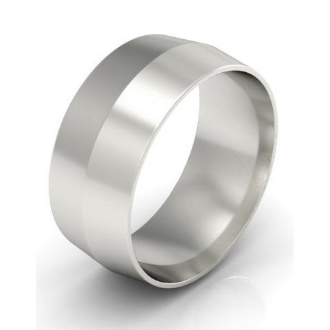 8mm Knife Edge Wedding Ring in 18-Karat Plain Wedding Rings deBebians 