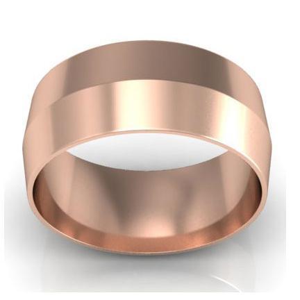 8mm Knife Edge Wedding Ring in 14kt Gold Plain Wedding Rings deBebians 