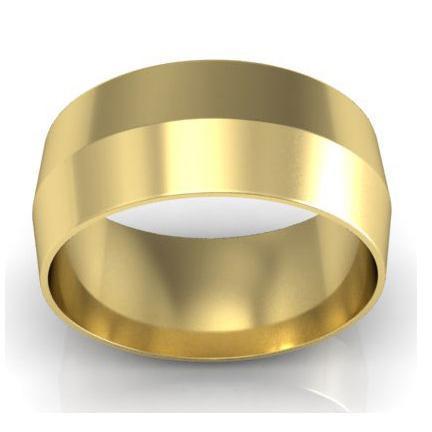 8mm Knife Edge Wedding Ring in 14kt Gold Plain Wedding Rings deBebians 
