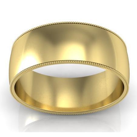 8mm Milgrain Wedding Band in 18k Plain Wedding Rings deBebians 